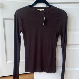 BNWT Madewell Brown Long Sleeve Ribbed Top